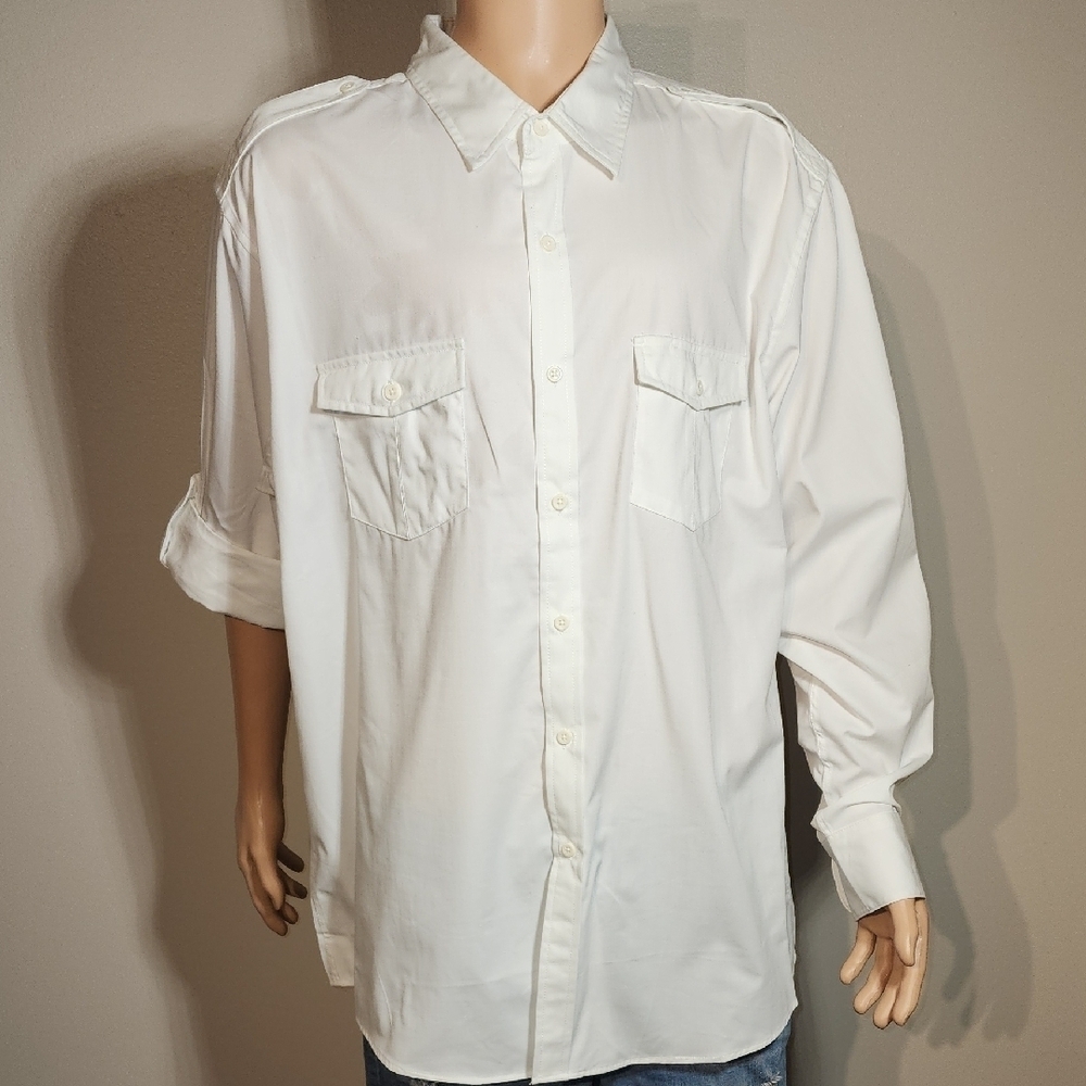 Port Authority Men's White Casual Button Down Shirt